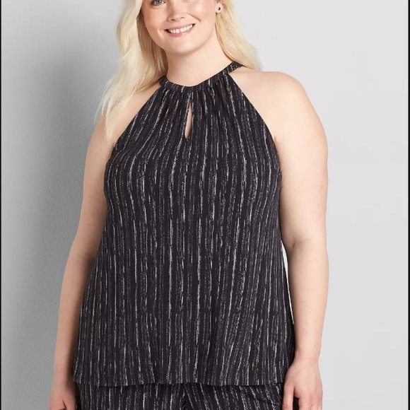 Sleeveless Halter Mock-Neck Top - Picture 1 of 3